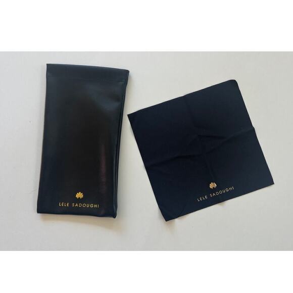 Lele Sadoughi 14k gold Faux Pearls UV Cat Eye Sunglasses NEW - Picture 12 of 14